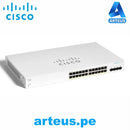CISCO CBS220-24T-4G-NA - Conmutador Ethernet - 24 Puertos Gestionable - 2 Capa compatible - Modular - 4 Ranuras SFP - 18W Power Consumption - Fibra Óptica, Par trenzado - ARTEUS