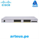 CISCO CBS250-24P-4G-NA - Conmutador Ethernet - 24 Puertos Gestionable - 2 Capa compatible - Modular - 4 Ranuras SFP - 195W Rendimiento PoE - Fibra Óptica, Par trenzado - PoE Ports - ARTEUS
