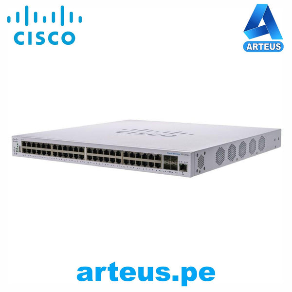 CISCO CBS350-48T-4X-NA - Conmutador Ethernet - 48 Puertos Gestionable - 2 Capa compatible - Modular - 51.01W Power Consumption - Fibra Óptica, Par trenzado - ARTEUS