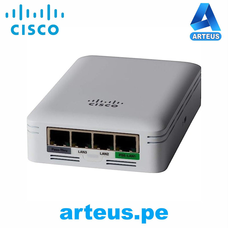 CISCO CBW145AC-A - Access Point - 802.11ac MIMO 2x2, 2.4GHz &, 5GHz - 5 x Red RJ-45 - Gigabit Ethernet - Montable en Pared -No incluye Inyector PoE- usa PoE 802.3at - ARTEUS