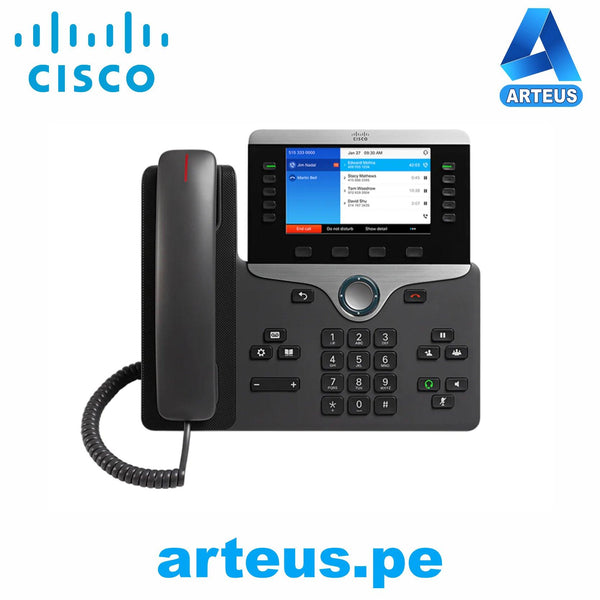 CISCO CP-8841-K9= (FT) - TELEFONO IP CISCO MODELO 8841 CON PANTALLA GRÁFICA A COLORES VGA DE 840X480 PIXELES. - ARTEUS