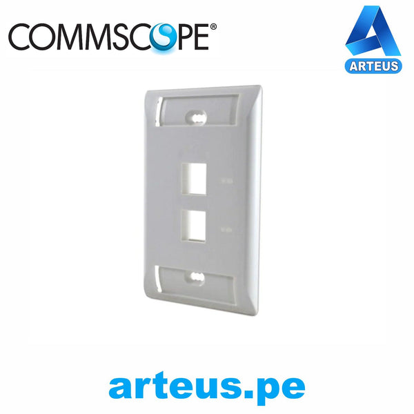 COMMSCOPE 1-2111009-3, Placa de pared 2 puertos | blanco | etiqueta - ARTEUS