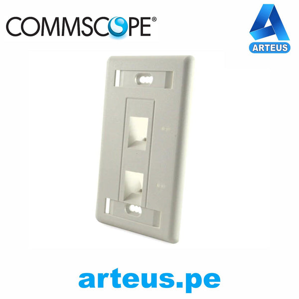 COMMSCOPE 1375155-1, Placa de pared 2 puertos angular | almendra | etiqueta - ARTEUS