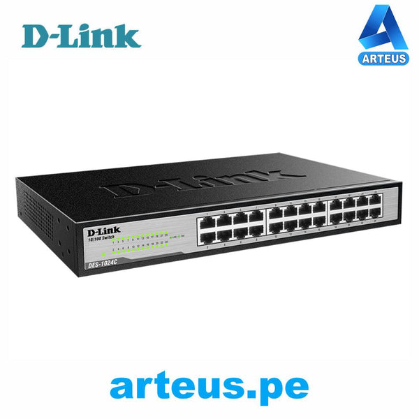 D-LINK DES-1024D - Switch D-Link DES-1024D 10/100 Mbps 24 x RJ-45 CSMA/CD para Rack Autovoltaje - ARTEUS