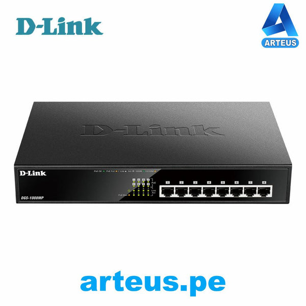 D-LINK DGS-1008MP - SWITCH 8 PUERTOS RJ-45 10/100/1000 MBPS POE - ARTEUS