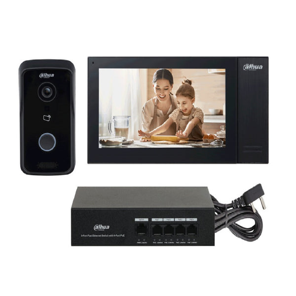 DAHUA KTP02, Kit Videoportero IP POE HD 1MP con lector de tarjeta