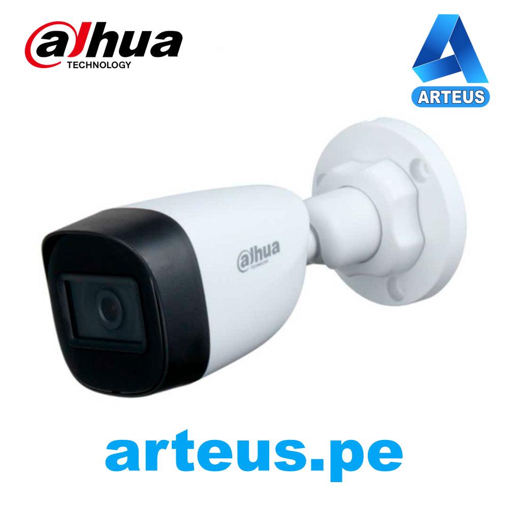 Cámara de vigilancia Dahua HDCVI tipo tubo, 2MP, visión nocturna IR, micrófono, fondo blanco