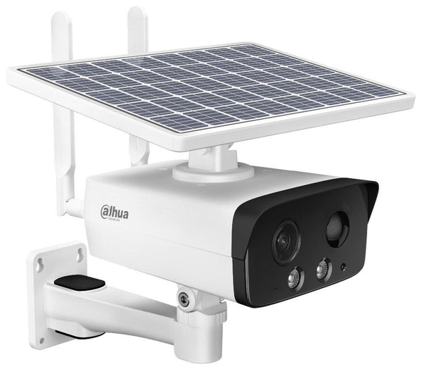 DAHUA DH-IPC-HFW2431DG-4G-S Cámara de vigilancia IP 2K SOLAR 4G Tubo 4MP 4G Lente 2.8mm WDR IP67 Visión nocturna IR 50m/LED 30m con micrófono y parlante - ARTEUS