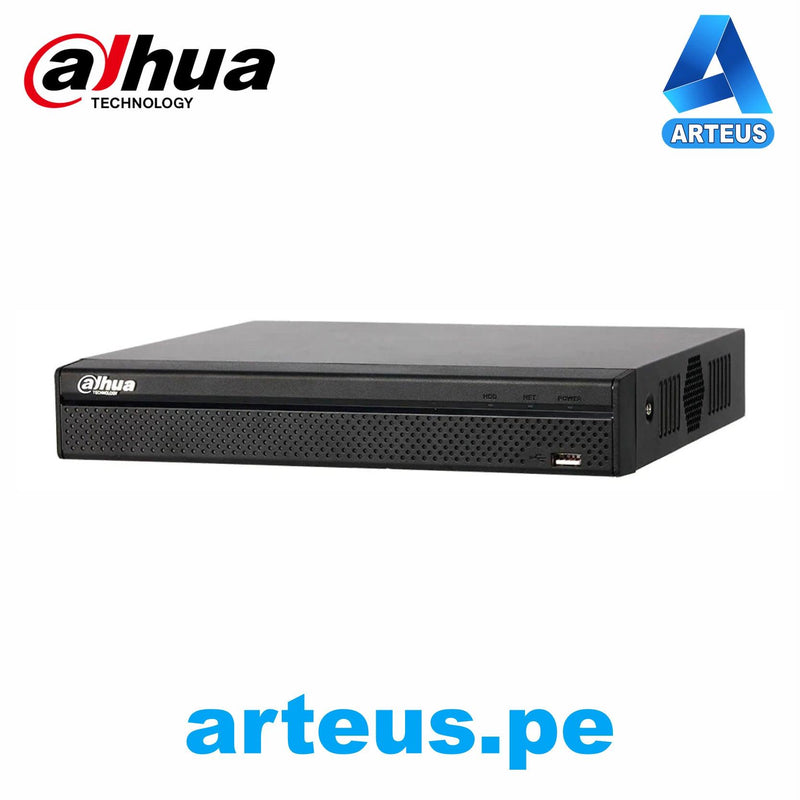 DAHUA DH-NVR4208-4KS2/L - Grabador NVR IP de 8 canales hasta 8MP (4K) Tasa Bits 128mbps. Soporta 2 discos duros hasta 8TB. Visualización por celular. P2P ONVIF - ARTEUS