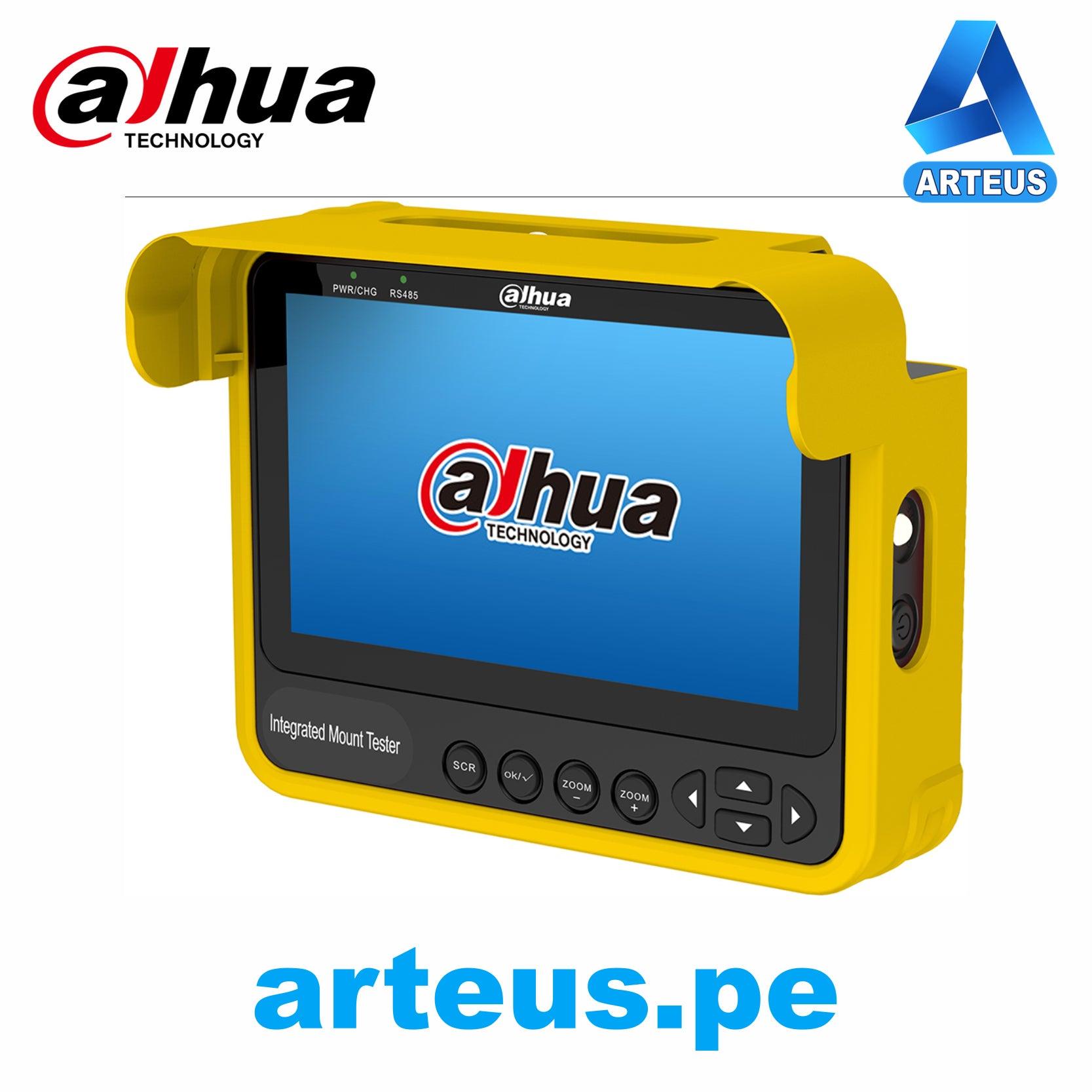 Tester de video Dahua de 4.3 pulgadas con carcasa amarilla para seguridad electrónica.