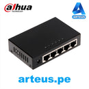 DAHUA DH-PFS3005-5GT - Switch de 5 puertos Gigabit. Conmutador no administrable 10/100/1000. Carcasa metal - ARTEUS