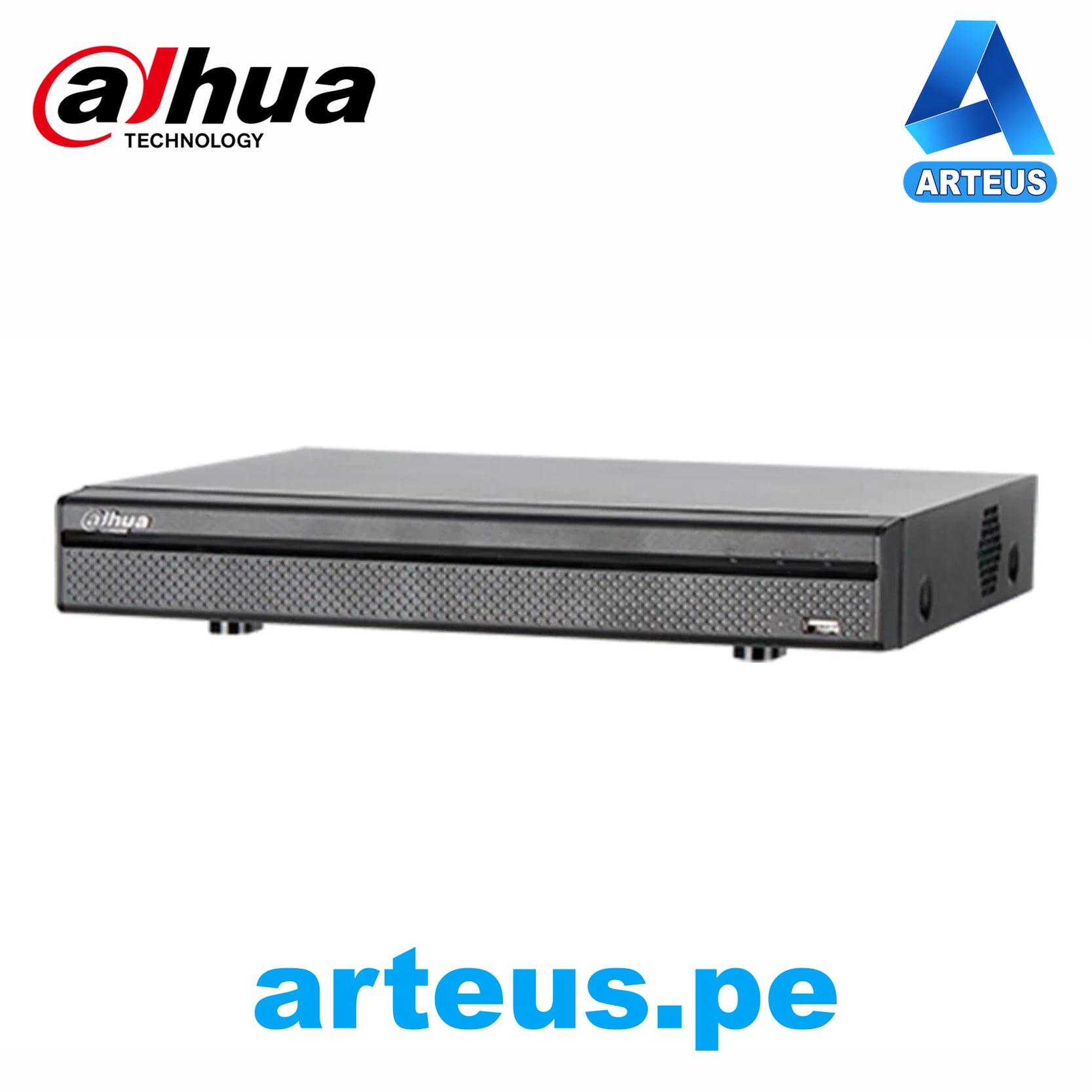 Grabador XVR Dahua 16 canales 4K para videovigilancia, vista frontal, fondo blanco