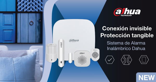 Kit de sistema de alarma inalámbrico Dahua con sensores para seguridad en el hogar.