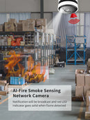 DAHUA DHI-HY-SAV849HAN-E Cámara de Seguridad IP POE con Sensor de Humo 2K 5MP Micrófono Parlante WIZSENSE