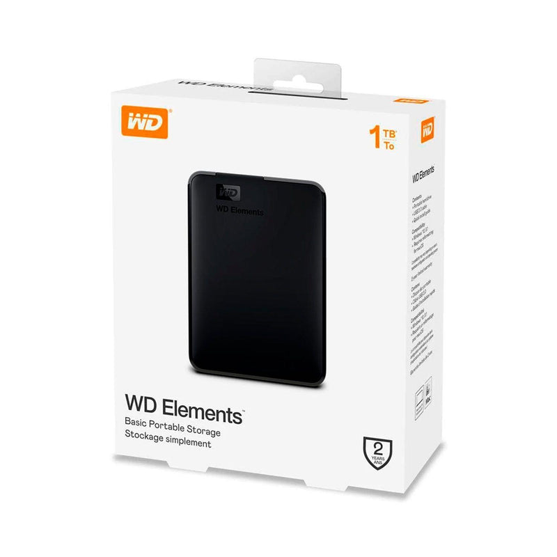 Disco duro externo Elements Portable 1TB, USB 3.0 negro - WESTERN DIGITAL WDBUZG0010BBK-WESN - ARTEUS