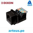 DIXON KJ7-CE-US/BKN, Jack rj45 cat.5e | negro | a presión - ARTEUS