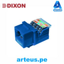 DIXON KJ7-CE-US/BLN, Jack rj45 cat.5e | azul | a presión - ARTEUS