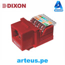 DIXON KJ7-CE-US/RDN, Jack rj45 cat.5e | rojo | a presión - ARTEUS