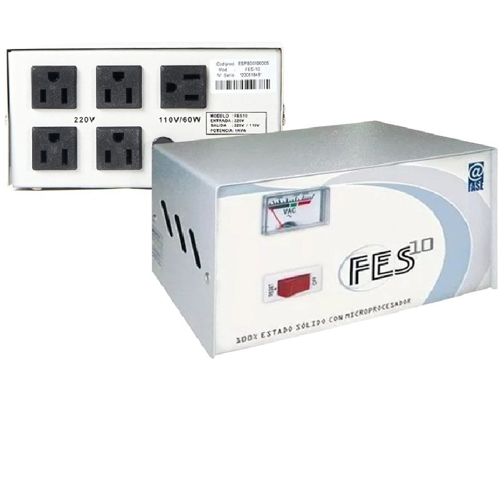 ELISE FES-10 FASE Estabilizador Sólido 1Kva 4 tomas 220v 1toma 110v