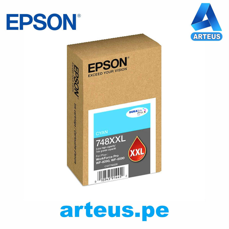 EPSON T748XXL220-AL - Epson T748XXL Cartucho de Tinta Color Cyan DuraBrite Pro de alta capacidad extra. - ARTEUS