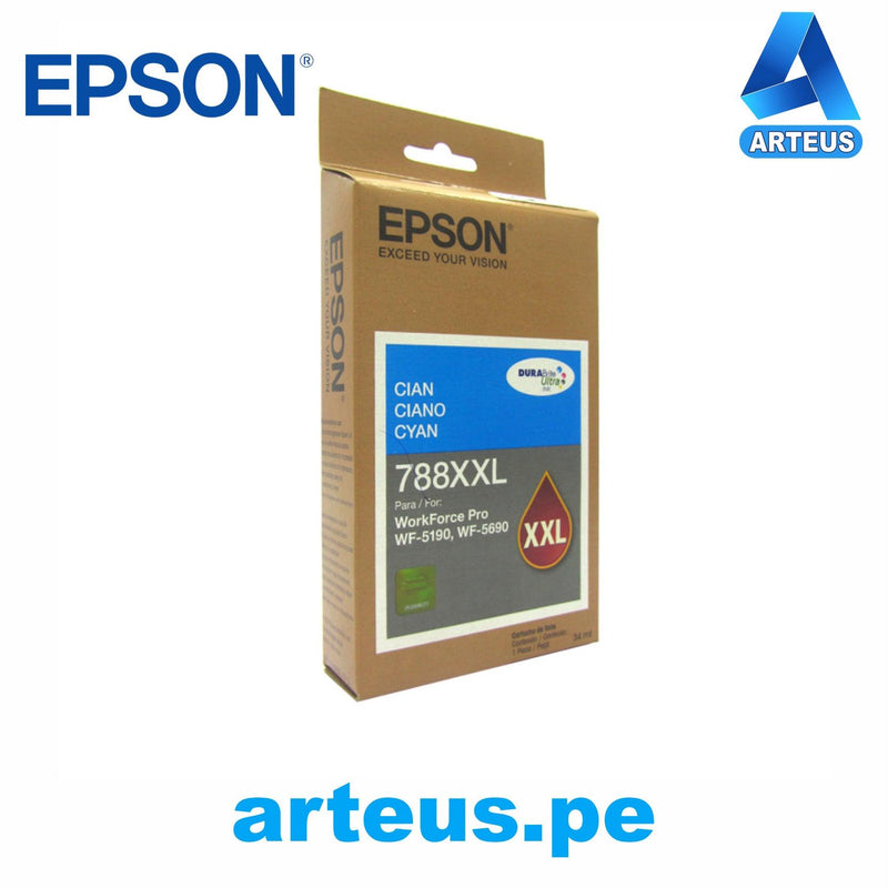 EPSON T788XXL220-AL - Cartucho de Tinta Epson DuraBrite Pro Cyan para WorkForce Pro WF-5690-5190. - ARTEUS