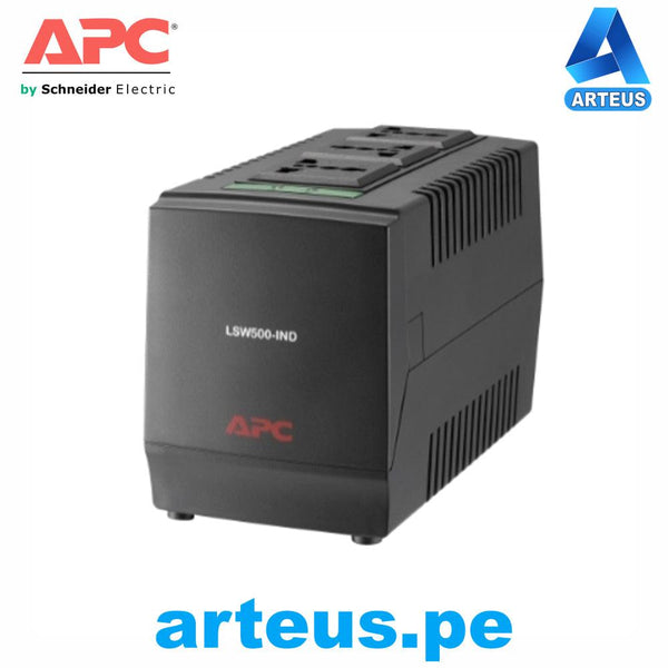 Estabilizador de energia 250W 500VA APC LSW500-IND regulador de voltaje contra altas tensiones electricas APC LINE-R 3 salidas universales 230V - ARTEUS