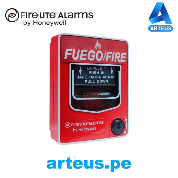 Estacion manual direccionable FIRELITE BG-12LXSP pulsador de emergencia doble accion con llave de reseteo - ARTEUS