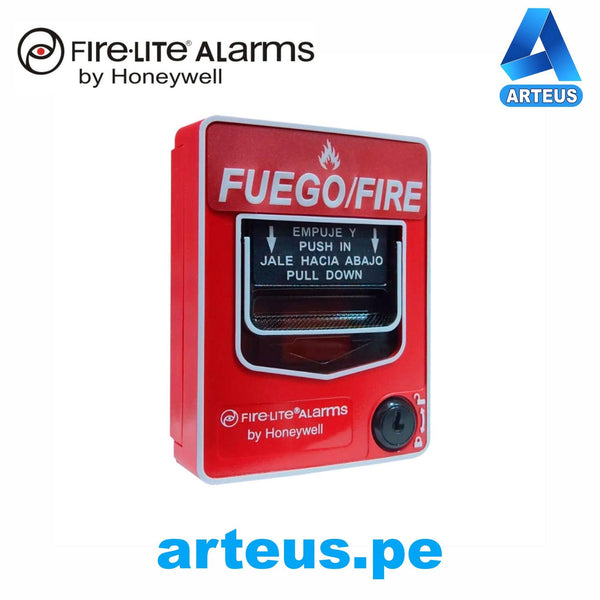 Estacion manual FIRELITE BG-12LSP pulsador de emergencia convencional doble accion con llave - ARTEUS