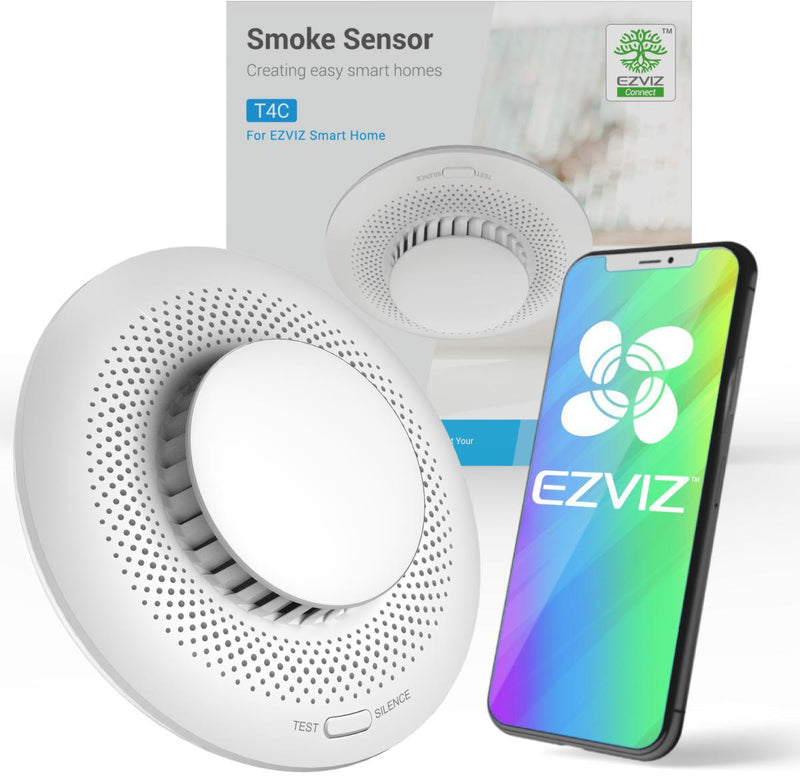 EZVIZ CS-T4C, Detector de Humo WIFI con Sirena y Luz Estroboscopica - ARTEUS