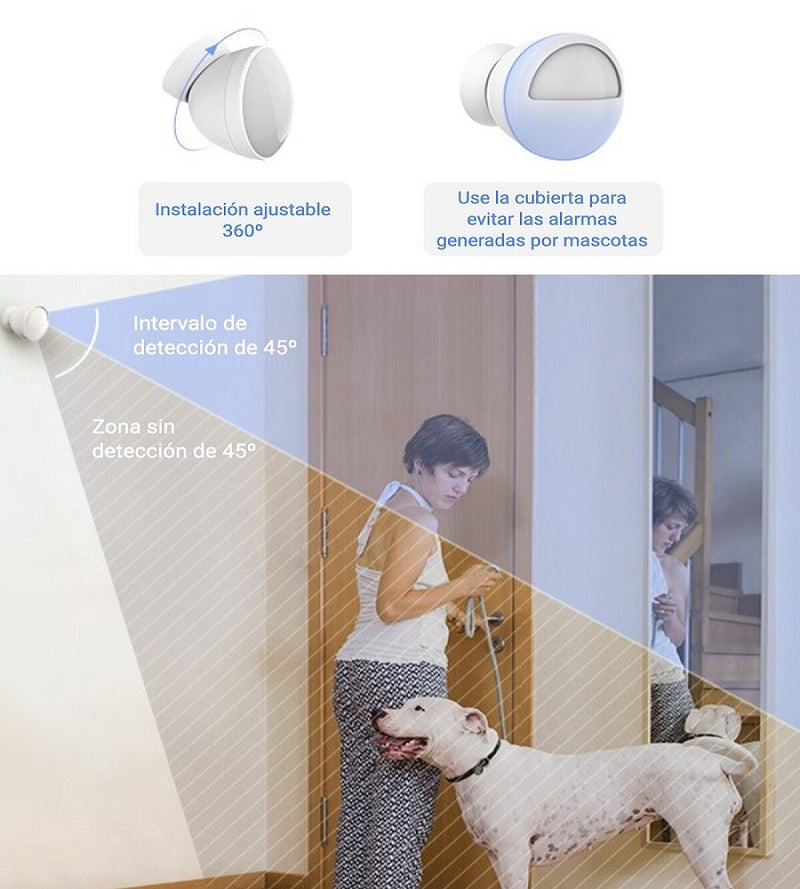 EZVIZ T1C Sensor de Movimiento PIR infrarrojo WIFI, Interior, para panel B1