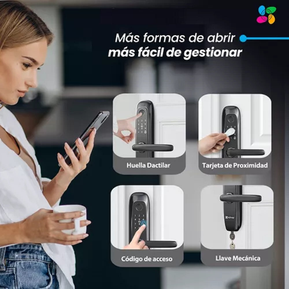 EZVIZ L2S Cerradura Inteligente WIFI Zigbee Llave Huella y Contraseña