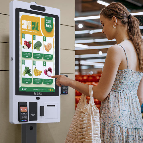 CBX KPOS-S32 Kiosco Autoservicio Pantalla Tactil 32" Escaner 2D Impresora Termica