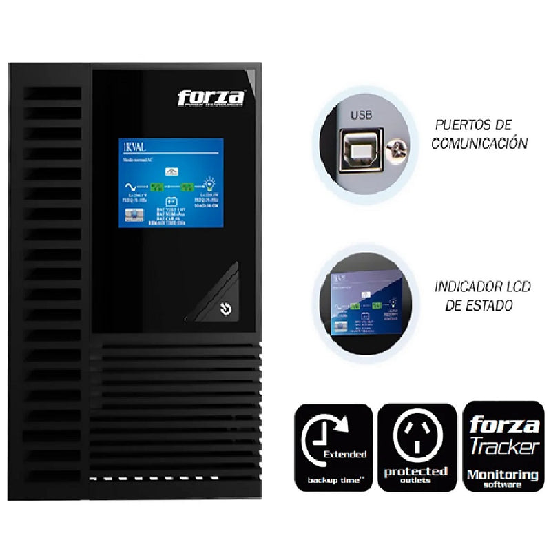 FORZA FDC-2002T, ATLAS UPS ONLINE 1600W 2000VA 4 tomas