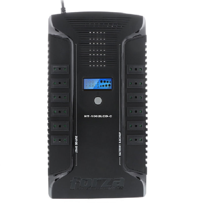 FORZA HT-1002LCD, UPS Línea Interactiva 1000va 600w 2USB/coaxial 10 tomas Level 5