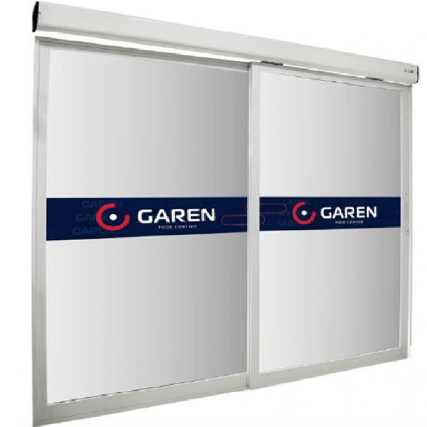 GAREN F05112-G, Motor de puerta automática de 3.30mts Inc. 2 radares, 1 fotoeléctrico, soporte para vidrio