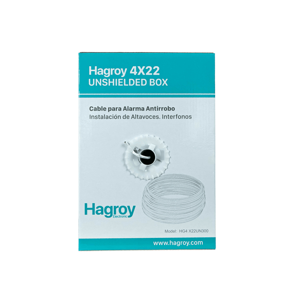 HAGROY HG-4X22UN300 - Cable de alarma calibre 4x22 chaqueta blanca x 305m - ARTEUS