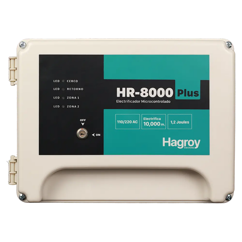 HAGROY HR-8000 PLUS Energizador industrial Smart 1.2 Jouls, 10,000m, reconoce falsas alarmas
