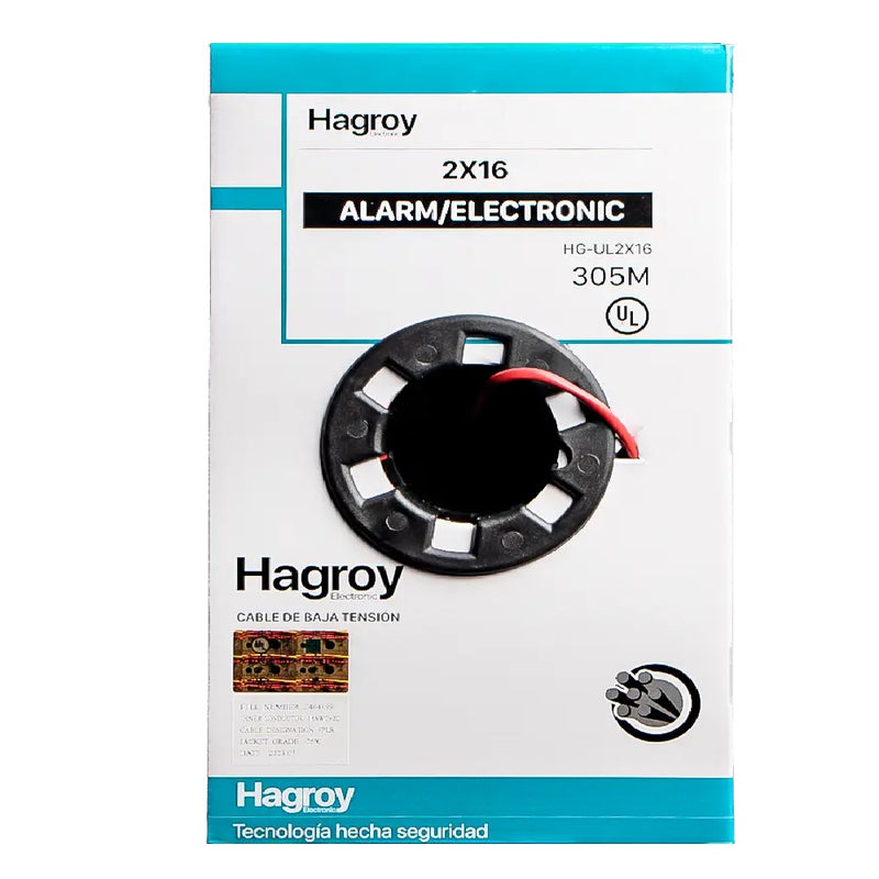 HAGROY HG-UL2X16 Cable sólido para Incendio FPLR 2x16  x 305m