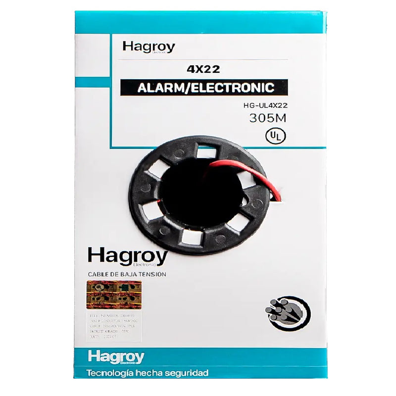 HAGROY HG-UL4X22, Cable sólido para Incendio FPLR 4x22 x 305m