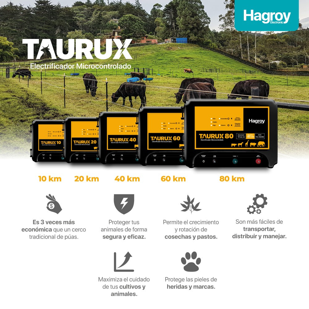HAGROY TAURUX 80 Energizador Ganadero 80Km 4.2Jouls