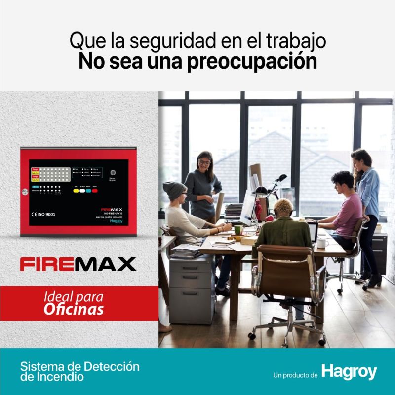 HAGROY FIREMAX16 Panel de Alarma Contra Incendio Convencional 16 Zonas 24V 2 Hilos