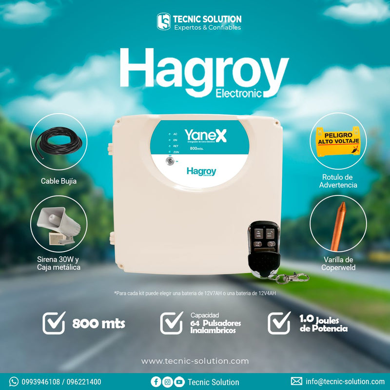 HAGROY YANEX 800 Energizador residencial para cerco eléctrico 800m, 1.0 Jouls