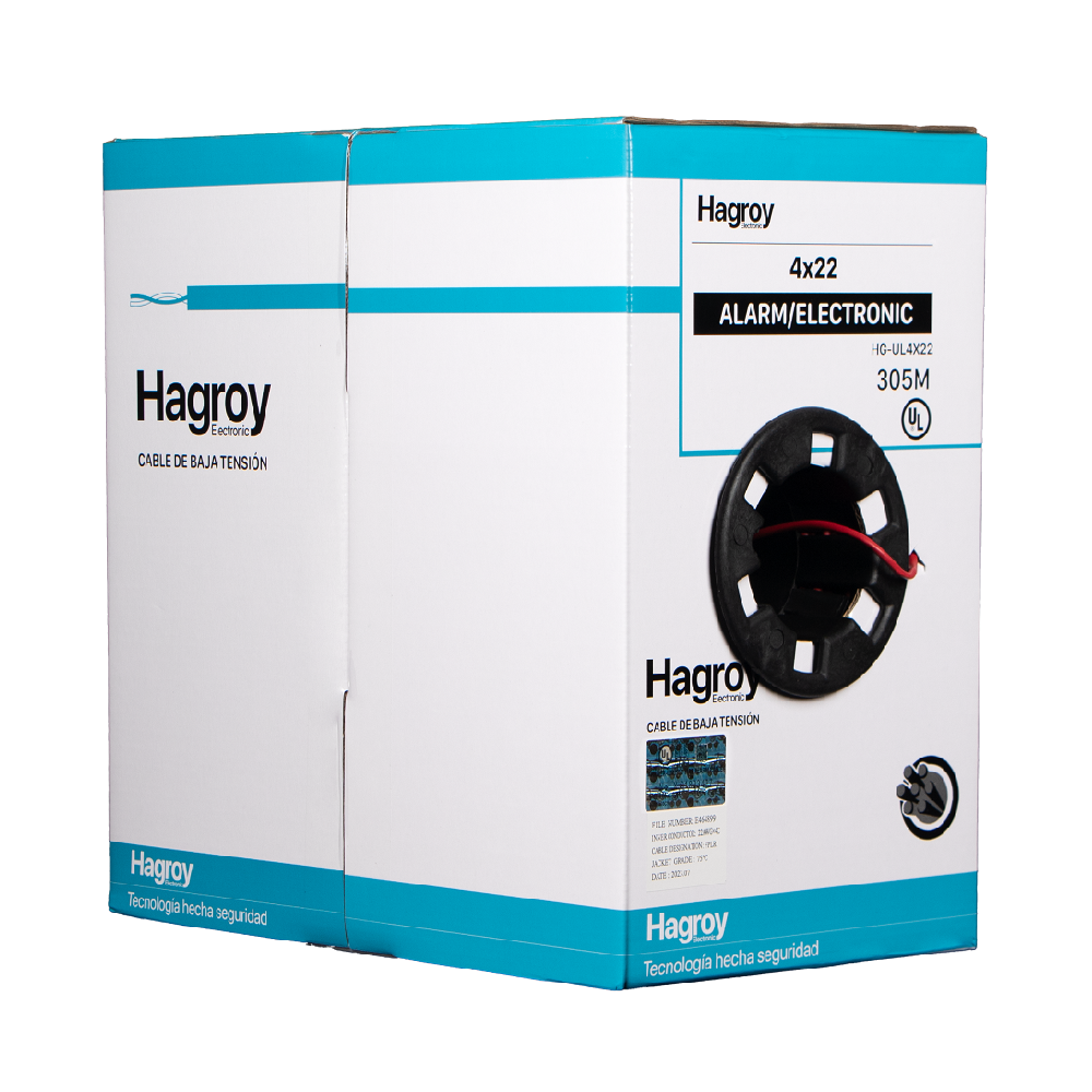 HAGROY HG-UL2X18 Cable Sólido para Incendio FPLR 2x18 305m
