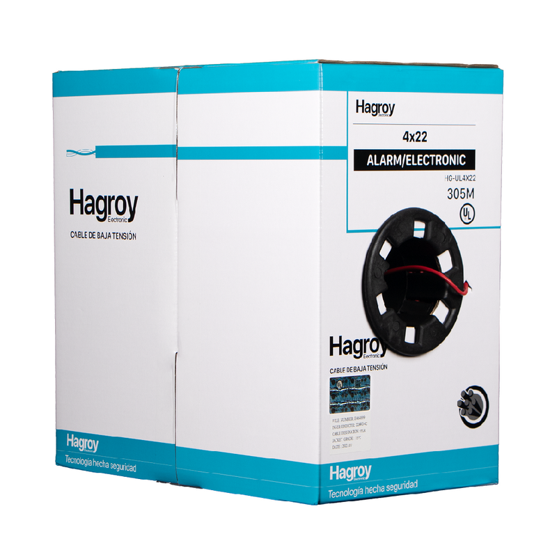 HAGROY HG-UL2X18 Cable sólido para Incendio FPLR 2x18 x 305m