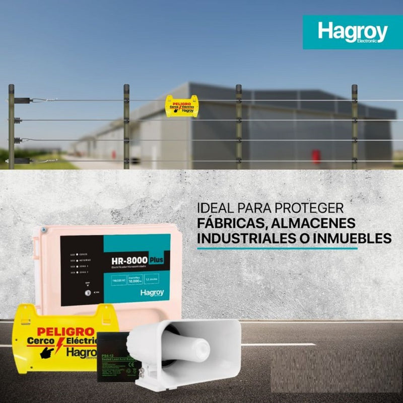 HAGROY HG-HR8000PLUS-220, Energizador Industrial Smart 1.2Jouls hasta 10,000m Reconoce falsas alarmas