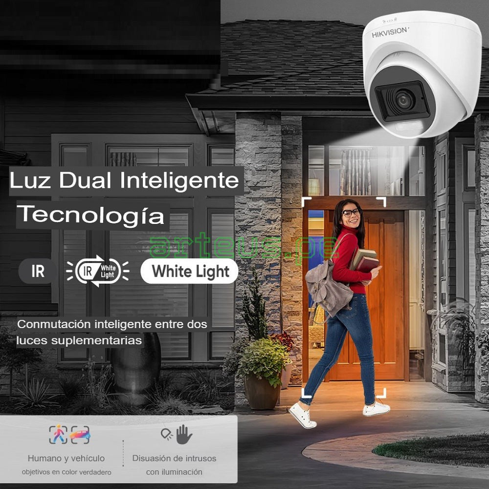 HIKVISION DS-2CE78D0T-LTS Cámara de Seguridad 2MP Lente Fijo IR40 Audio 2 Vías