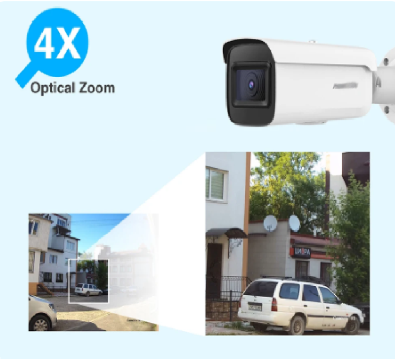 HIKVISION DS-2CD2683G2-IZS, Cámara IP POE 4K 8MP Tubo lente motorizada. IP67 Visión nocturna IR 60m. ACUSENSE