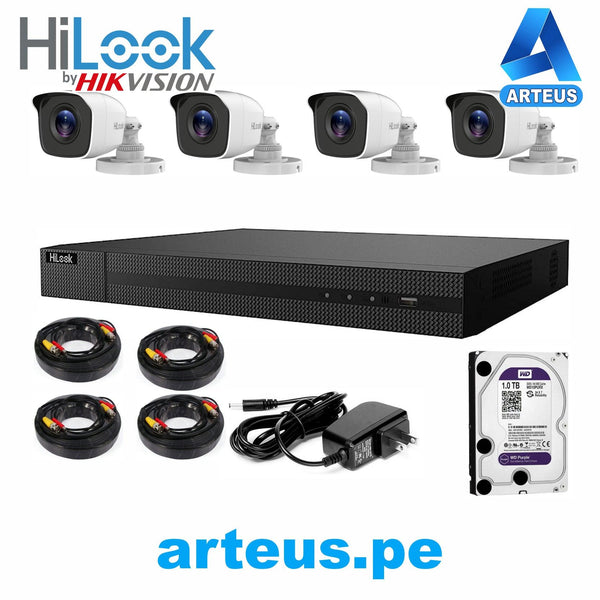 HILOOK HIKIT/208G/4XB120PC - KIT ANÁLOGO DE 2MP H.265 - ARTEUS