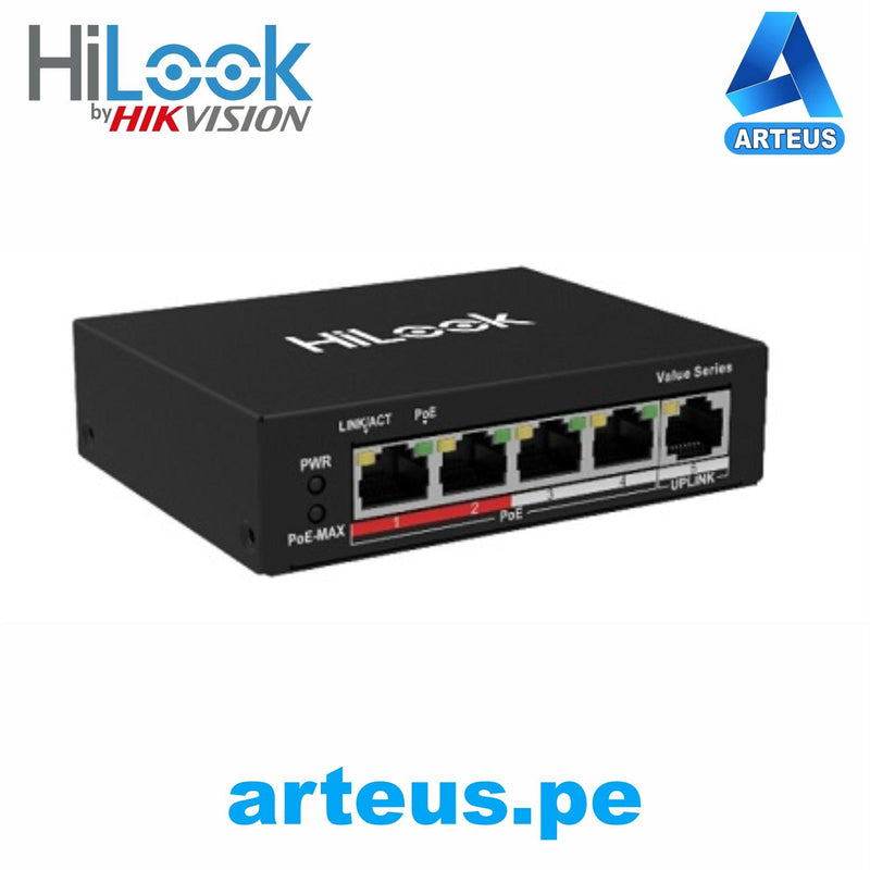 HILOOK NS-0105P-35(B) - CONMUTADOR POE FAST ETHERNET DE 4 PUERTOS - ARTEUS