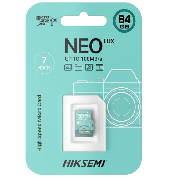 HIKVISION HS-TF-D3/64G, NEO LUX Memoria MicroSD 64GB exclusivo para Videovigilancia 24x7